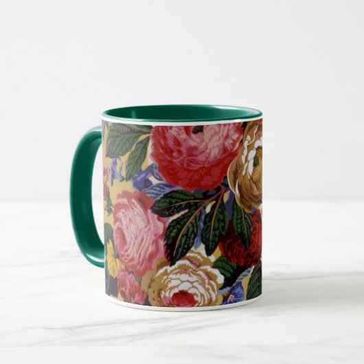 Un beau Philip Jacobs Tissu Peony et mug Rose (Devant gauche)
