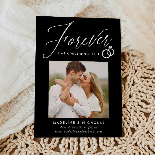 Un Beau Ring Pour Lui Fiançailles Noir Faire-part