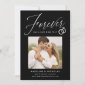 Un Beau Ring Pour Lui Fiançailles Noir Faire-part (Devant)