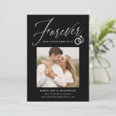 Un Beau Ring Pour Lui Fiançailles Noir Faire-part (Debout devant)