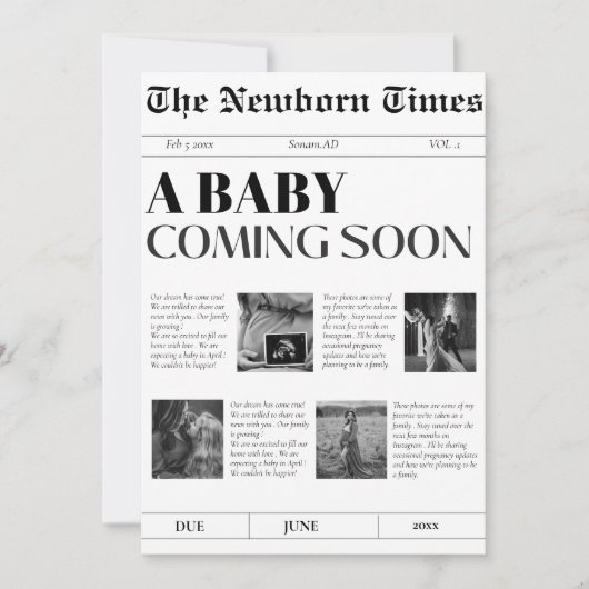 Un bébé arrive bientôt Faire-part de naissance vin (Devant)