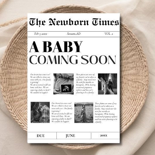 Un bébé arrive bientôt Faire-part de naissance vin