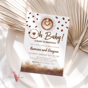 Un bébé brasse, Baby shower de café Invitation