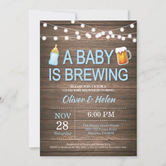 Un bébé brasse Baby shower Invitation (Devant)
