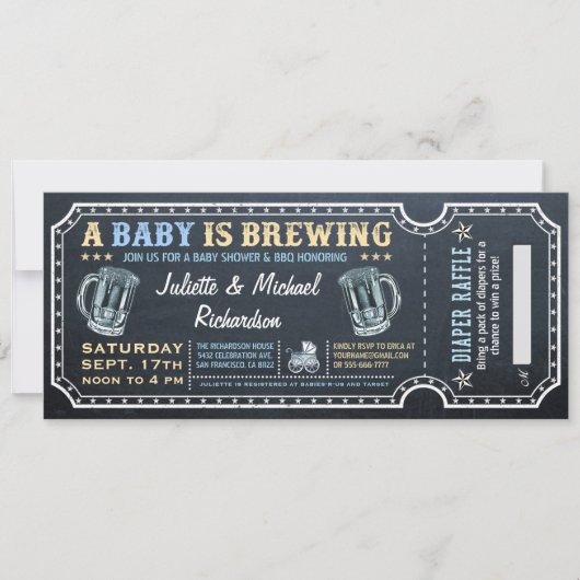 Un bébé brasse des Baby showers Invitations de bil (Devant)