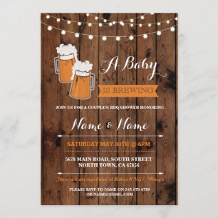 Un bébé brasse des bières de douche Invitation de