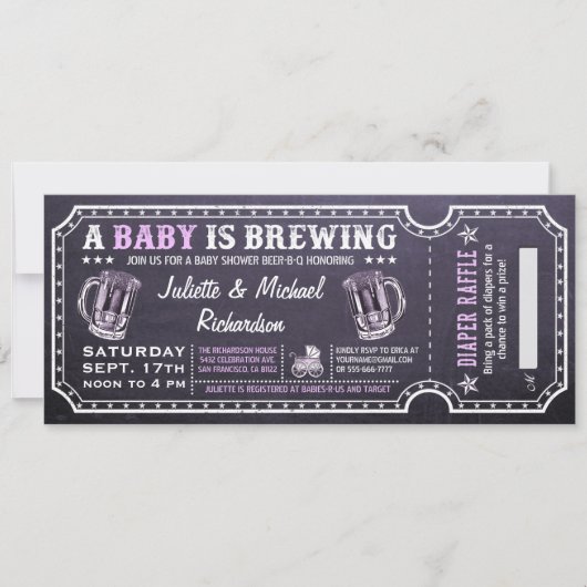 Un bébé brasse des invitations de billet de baby (Devant)