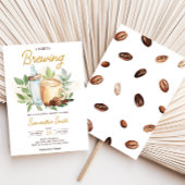Un bébé brasse du café Baby shower Invitation