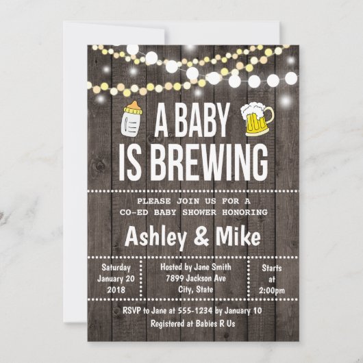 Un bébé brasse - Invitation Baby shower (Devant)