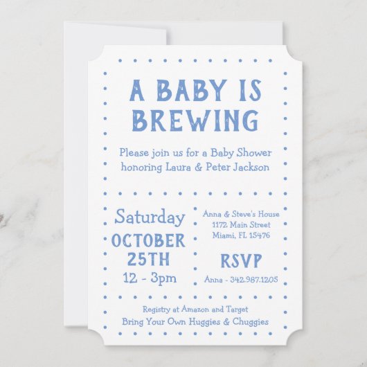 Un bébé brasse, Invitation de douche (Devant)