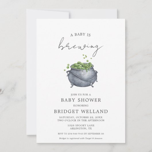 Un bébé brasse l'Halloween | Invitation (Devant)