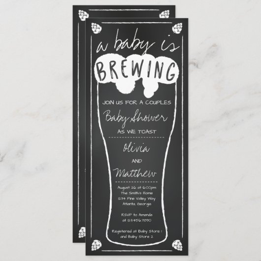 Un bébé brasse une invitation au Baby shower (Devant / Derrière)