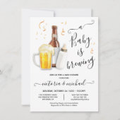 Un bébé brasse une invitation de Baby shower (Devant)