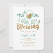 Un bébé brasse une invitation de Baby shower (Devant)