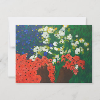 Un bébé dans le jardin Carte postale