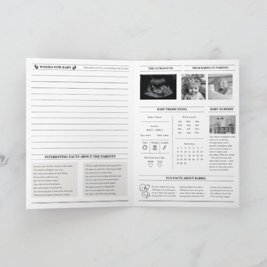 Un bébé dans le journal attend une Faire-part de g (Intérieur)