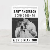 Un bébé dans le journal attend une Faire-part de g (Dos)