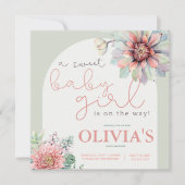 Un bébé doux fille désert Cactus Douche Invitation (Devant)