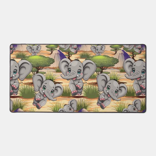 Un bébé éléphant qui sonne heureux dans la savane (Recto)