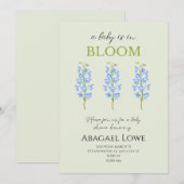 Un bébé est en fleur ! invitations à la douche béb (Devant / Derrière)