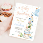 Un bébé est en train de brasser Invitation Tea Par<br><div class="desc">Une invitation à la fête autour du thé pour une célébration parfaite.</div>