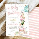 Un bébé est en train de brasser Invitation Tea Par<br><div class="desc">Une invitation à la fête autour du thé pour une célébration parfaite.</div>