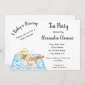 Un bébé est en train de brasser Invitation Tea Par (Devant / Derrière)