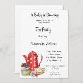 Un bébé est en train de brasser Invitation Tea Par (Devant / Derrière)