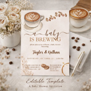 un bébé prépare une invitation à une fête prénatal