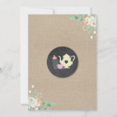 UN BÉBÉ RAFRAÎCHE UN Invitation À Thé Rose Douche (Dos)