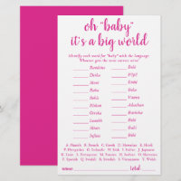 Un bébé simple dans le monde | Carte Quiz Rose Hot