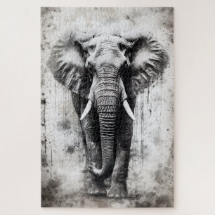 un bel éléphant comme puzzle