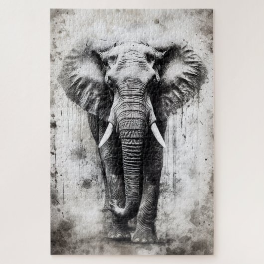 un bel éléphant comme puzzle (Vertical)