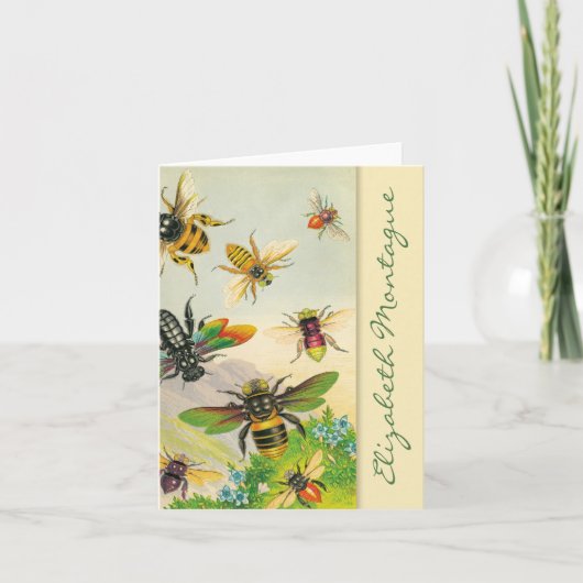 Un Bevi d'abeilles Cartes de notes personnalisées (Devant)