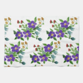 Un Blanc Foncé Tout Sur Une Serviette De Thé Fleur (Horizontal)