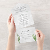 Un Boho Desert Cactus | Invitation de mariage tout en (Déchirure)