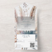 Un Boho d'hiver Mariage Floral tout en une invitation (À l'intérieur)