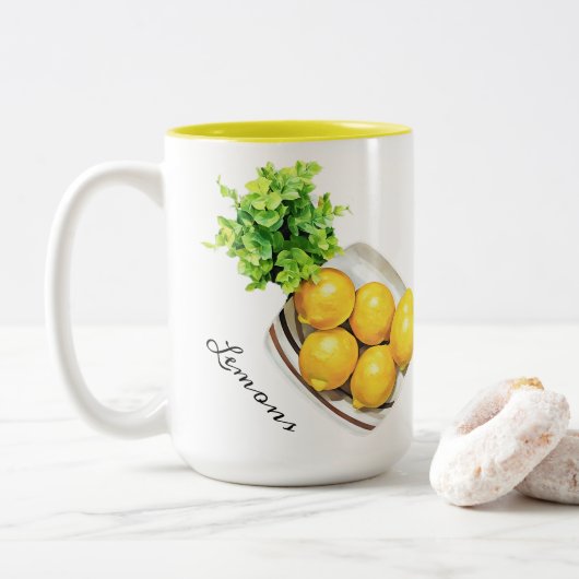 Un Bol De Mug De Citrons (Avec donut)