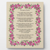 "Un bouquet de fleurs" Poème sur la plaque du chev (Devant)