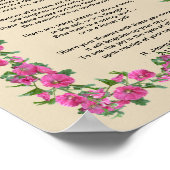 "Un bouquet de fleurs" Poème sur une affiche 8x10 (Coin)