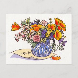 Un bouquet sauvage pour vous carte postale