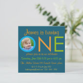 "UN" Boy première anniversaire invitations photo d (Debout devant)
