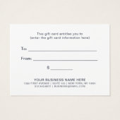 Un cadeau pour vous | Certificat cadeau Marine Blu (Dos)