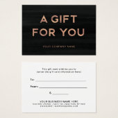 Un cadeau pour vous | Certificat cadeau Rose Gold  (Devant & derrière)