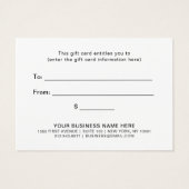 Un cadeau pour vous | Certificat cadeau Rose Gold  (Dos)