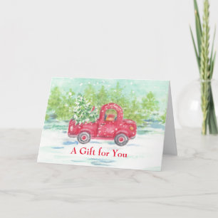 Un cadeau pour vous Noël Red Truck Carte de voeux