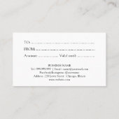 Un cadeau pour vous Pink Blush Foil certificat cad (Dos)