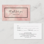 Un cadeau pour vous Pink Blush Foil certificat cad (Devant / Derrière)