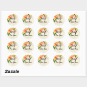 Un cadeau pour vous rond Joli Stickers Floral set  (Feuille)