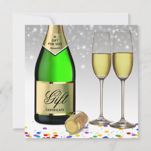 Un cadeau pour vous Sparkling Wine Bottle Carte ca (Devant)